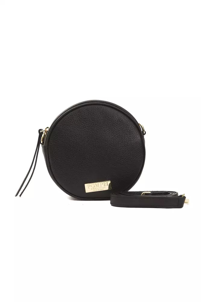 Pompei Donatella Black Leather Women's Crossbody Bag