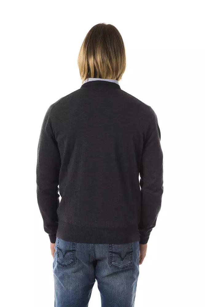 Uominitaliani Grey Merino Sweater for Men