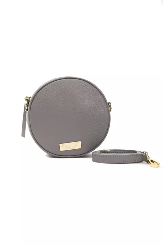 Pompei Donatella Gray Leather Women's Crossbody Bag