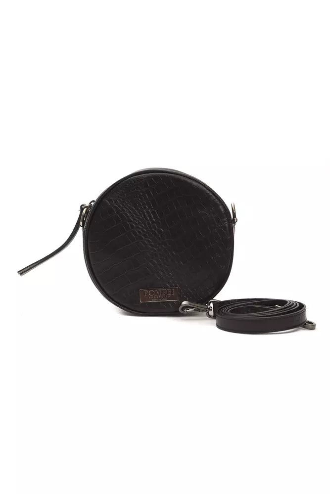 Pompei Donatella Black Leather Women's Crossbody Bag