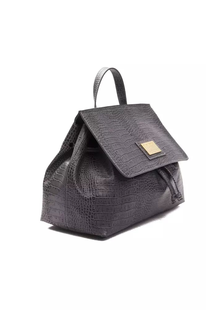 Pompei Donatella Grey Leather Women's Handbag