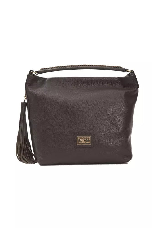 Pompei Donatella Brown Leather Women's Shoulder Bag