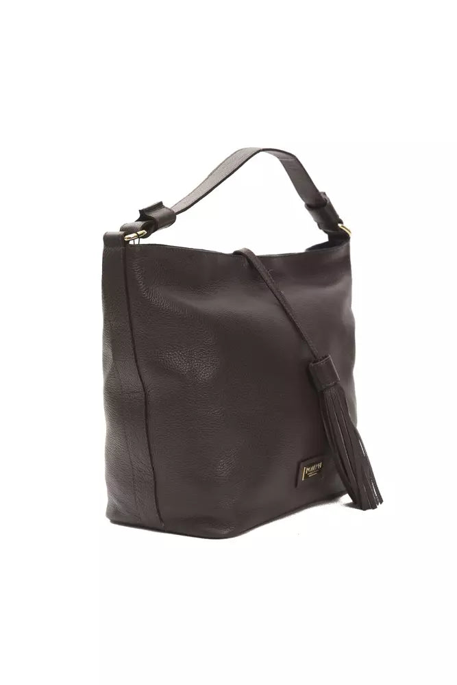 Pompei Donatella Brown Leather Women's Shoulder Bag