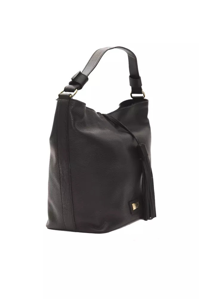 Pompei Donatella Black Leather Women's Shoulder Bag