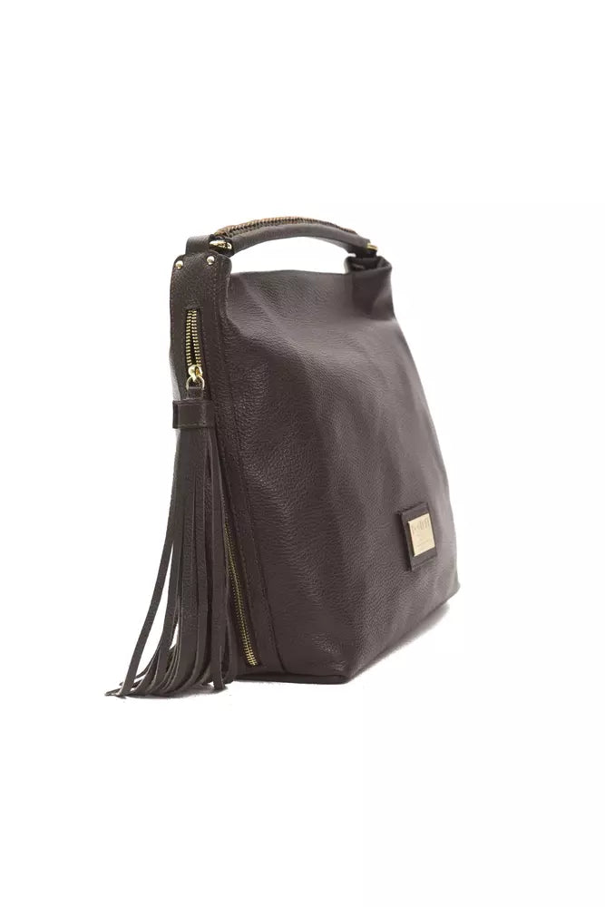 Pompei Donatella Brown Leather Women's Shoulder Bag