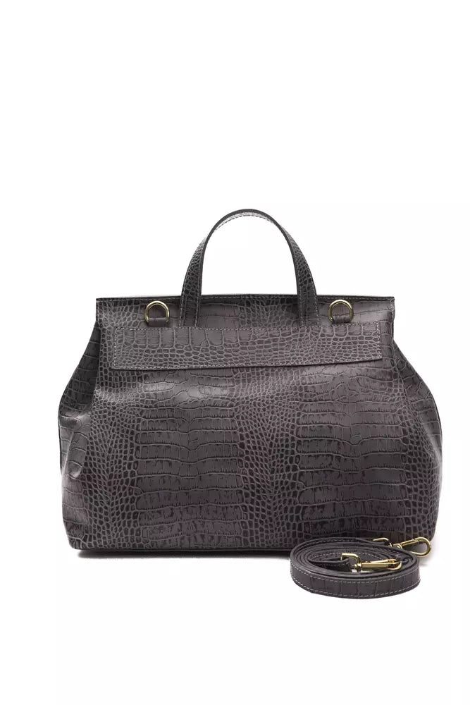 Pompei Donatella Grey Leather Women's Handbag