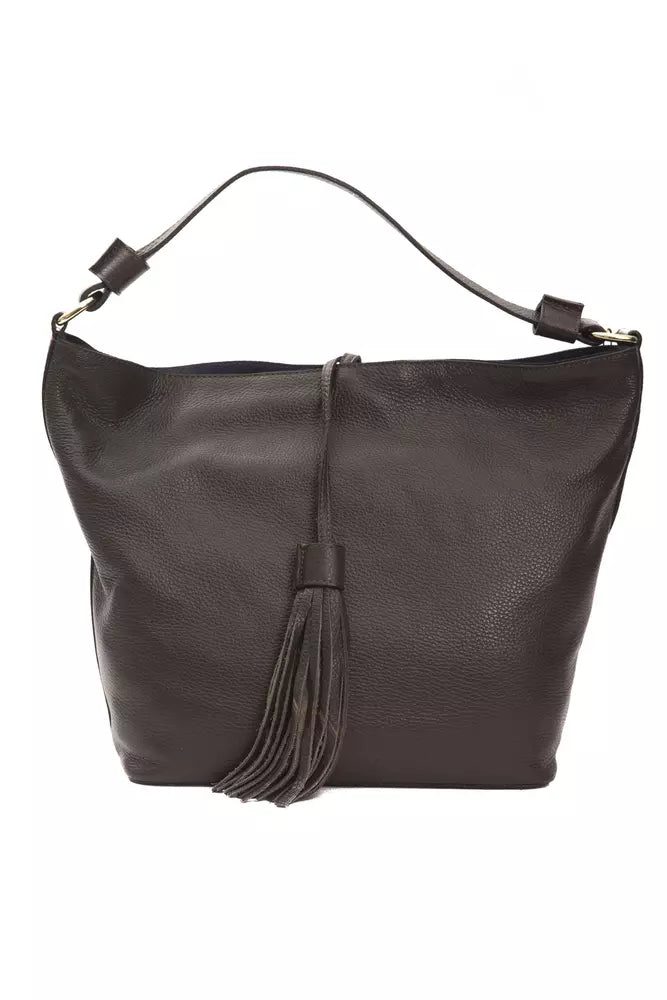 Pompei Donatella Brown Leather Women's Shoulder Bag