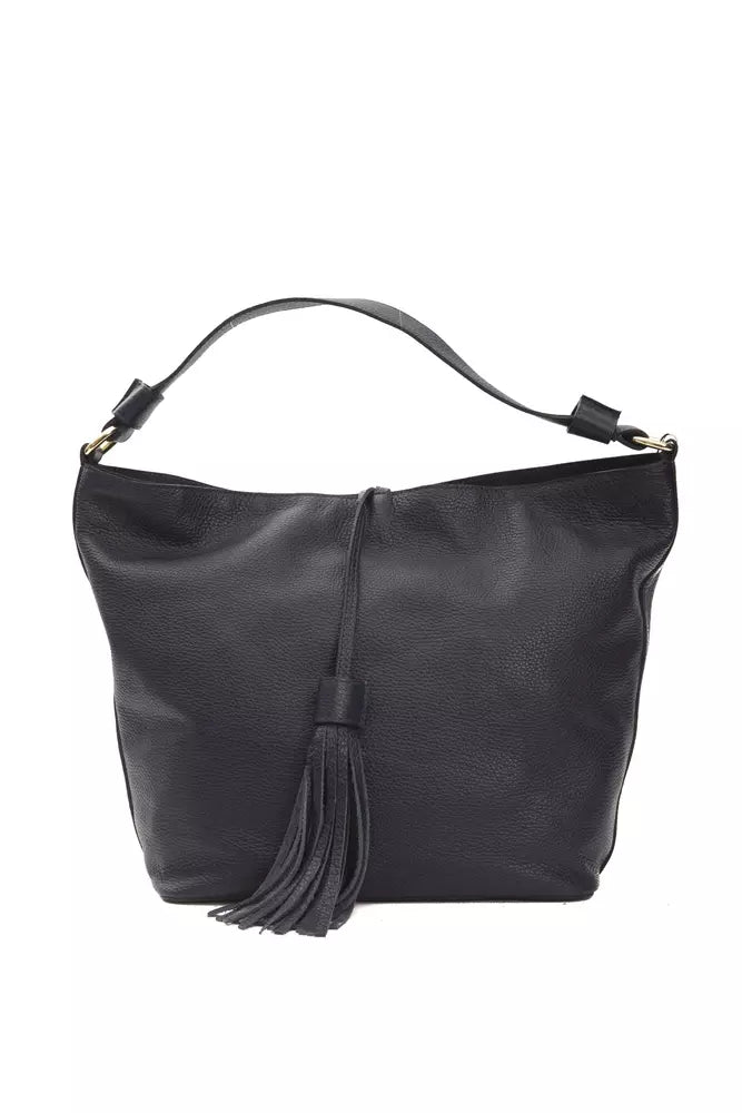 Pompei Donatella Grey Leather Women's Shoulder Bag