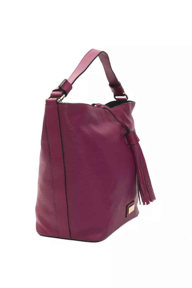 Pompei Donatella Burgundy Leather Women's Shoulder Bag