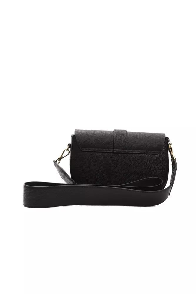 Pompei Donatella Black Leather Women's Crossbody Bag