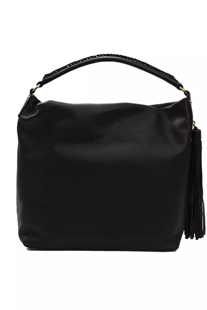 Pompei Donatella Black Leather Women's Shoulder Bag