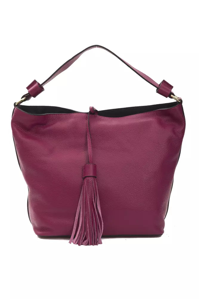 Pompei Donatella Burgundy Leather Women's Shoulder Bag