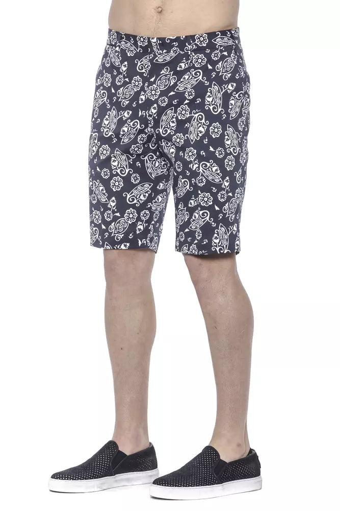 PT Torino Blue Cotton Men's Bermuda Shorts