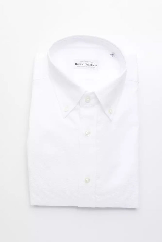 Robert Friedman Men's White Cotton Shirt