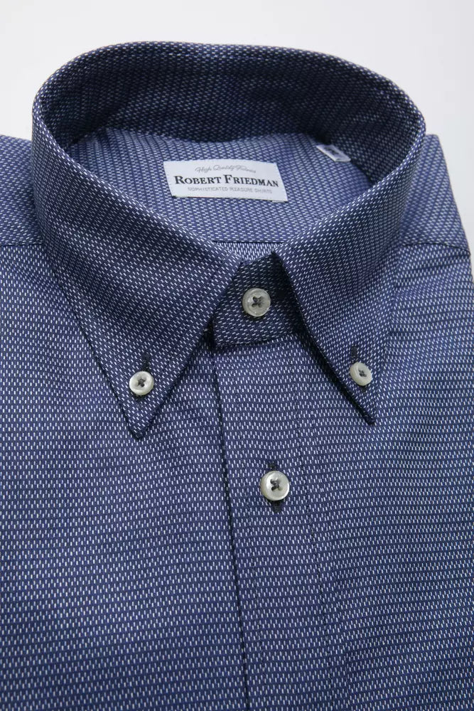 Robert Friedman Blue Cotton Shirt for Men