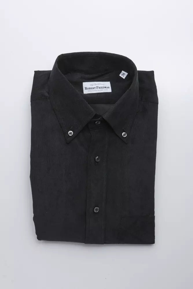 Robert Friedman Black Cotton Shirt for Men