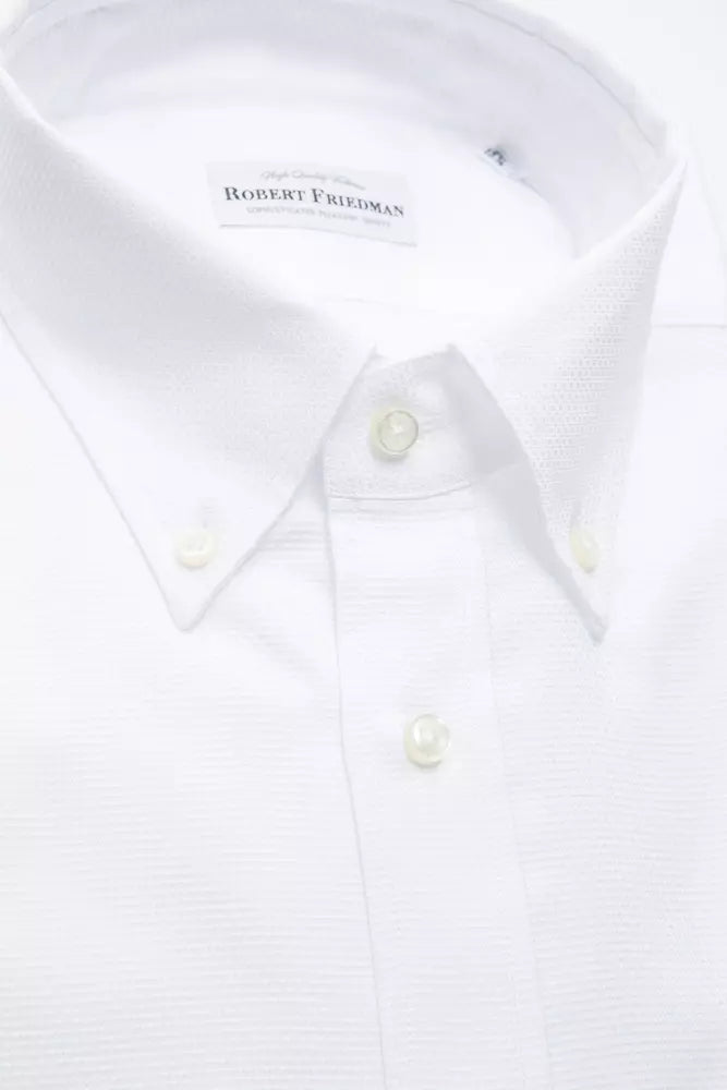 Robert Friedman Men's White Cotton Shirt