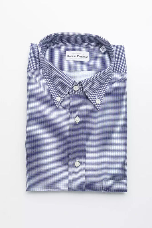 Robert Friedman Blue Cotton Shirt for Men