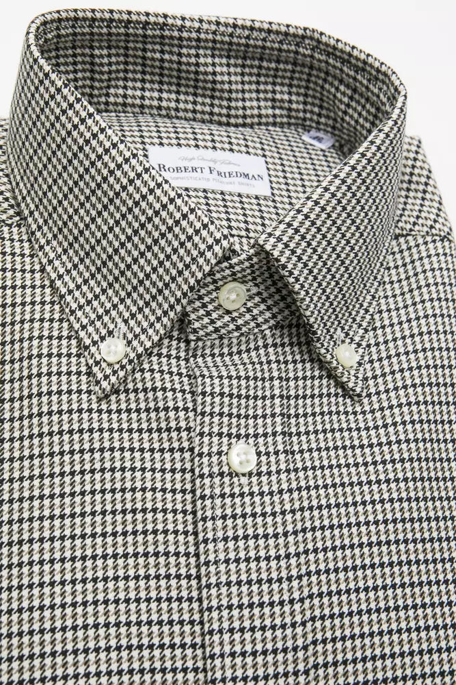 Robert Friedman Beige Cotton Men's Shirt