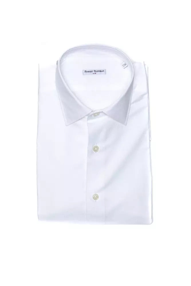 Robert Friedman Men's White Cotton Shirt