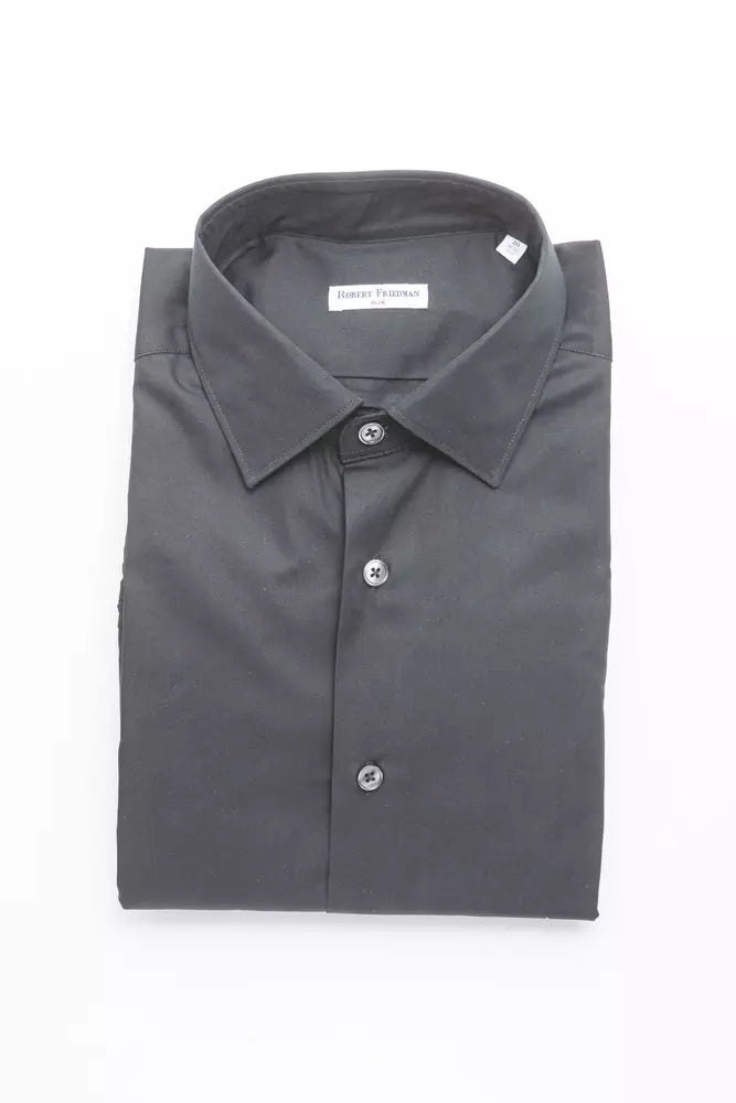 Robert Friedman Black Cotton Shirt for Men