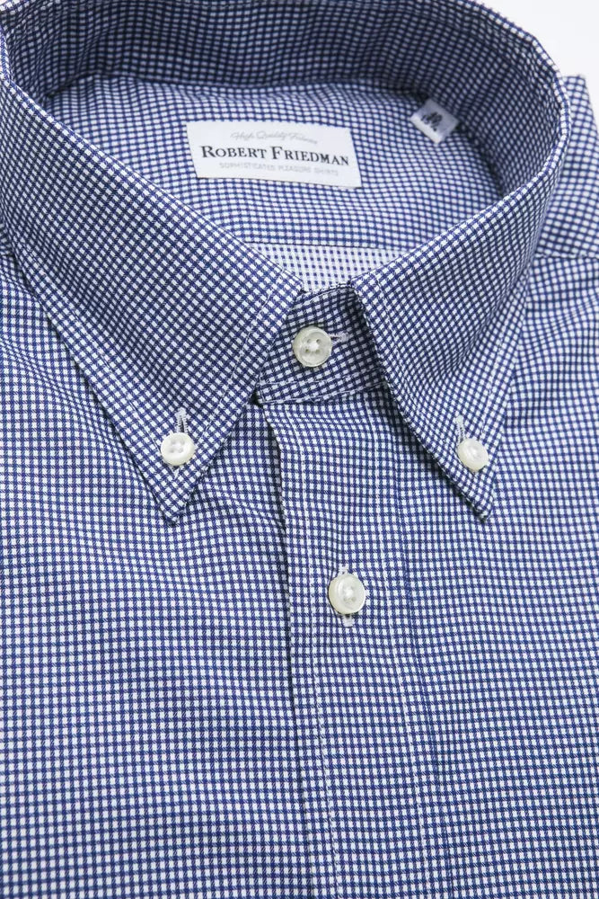 Robert Friedman Blue Cotton Shirt for Men