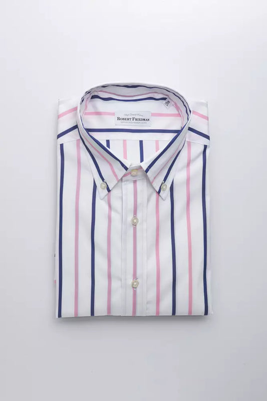 Robert Friedman Men's White Cotton Shirt