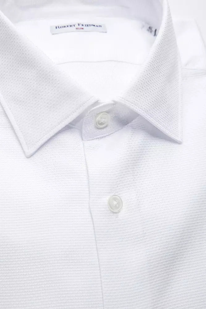 Robert Friedman Men's White Cotton Shirt