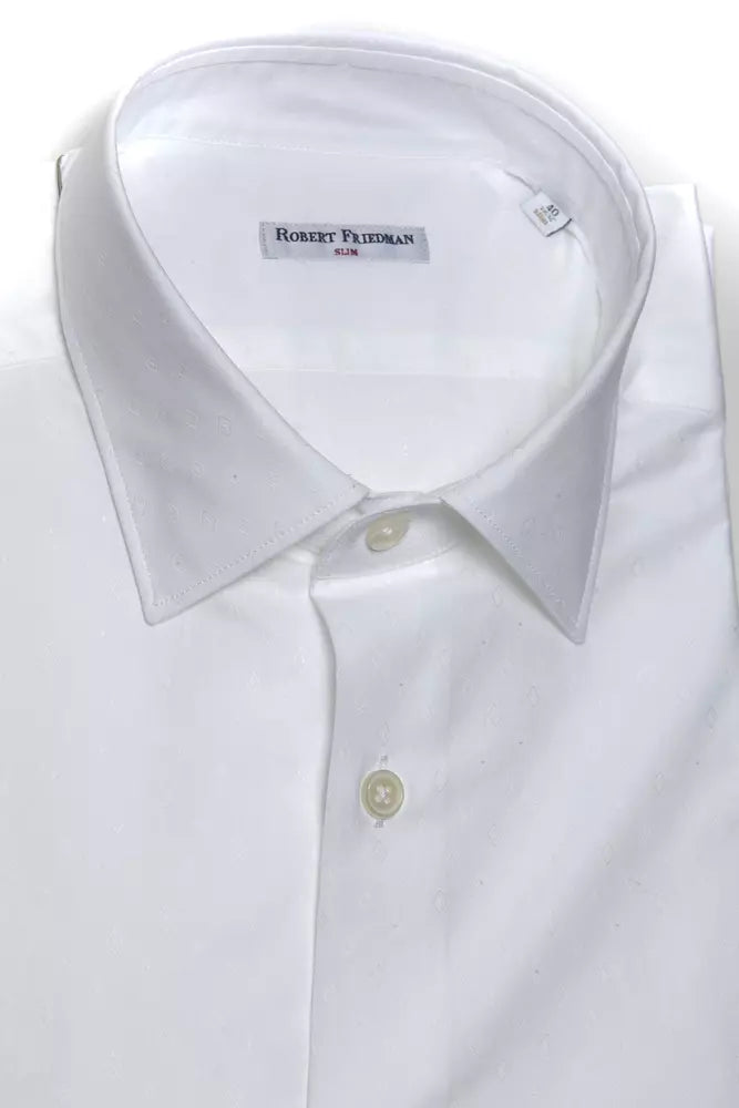 Robert Friedman Men's White Cotton Shirt