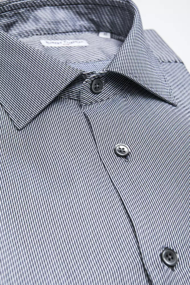 Robert Friedman Blue Cotton Shirt for Men