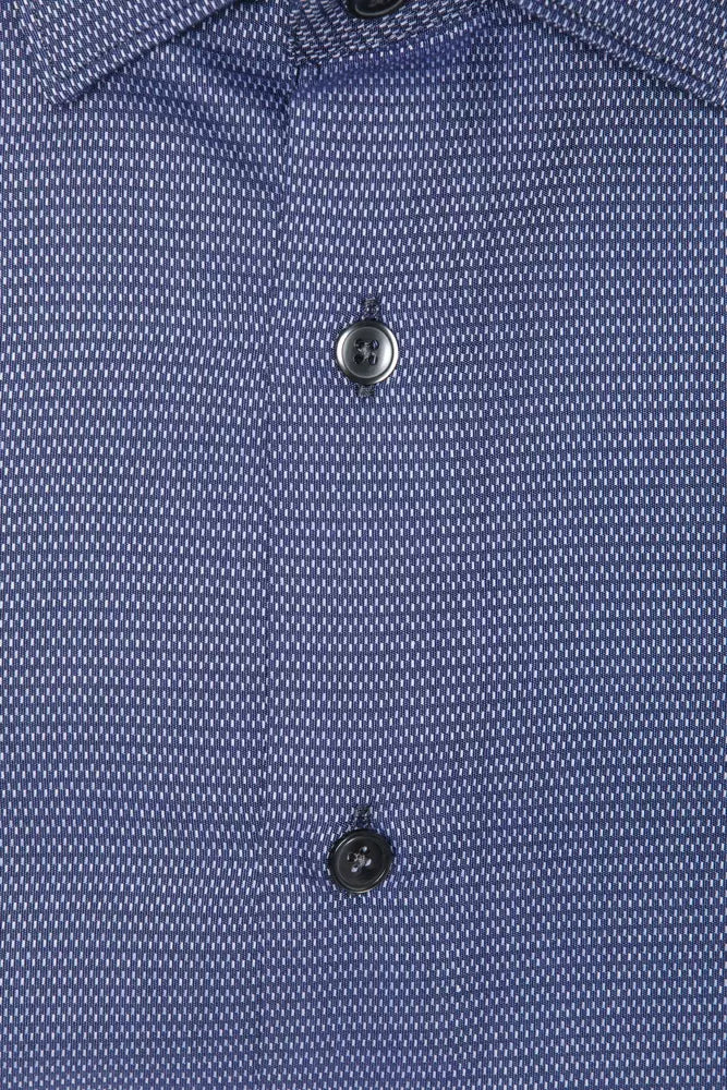 Robert Friedman Blue Cotton Shirt for Men