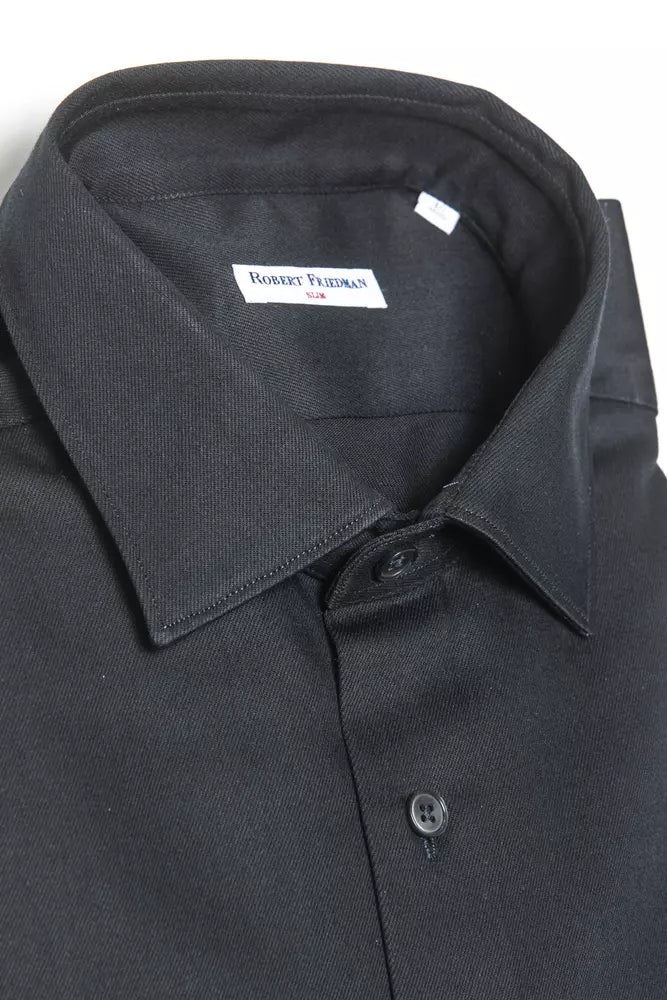 Robert Friedman Black Cotton Shirt for Men