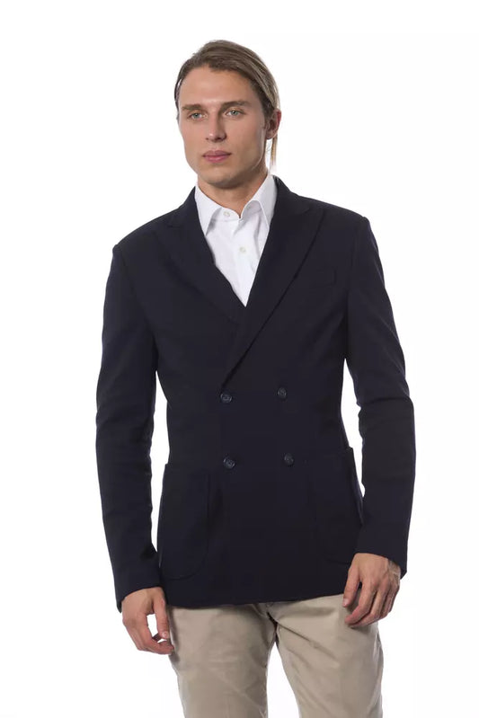 Verri Blue Viscose Blazer for Men