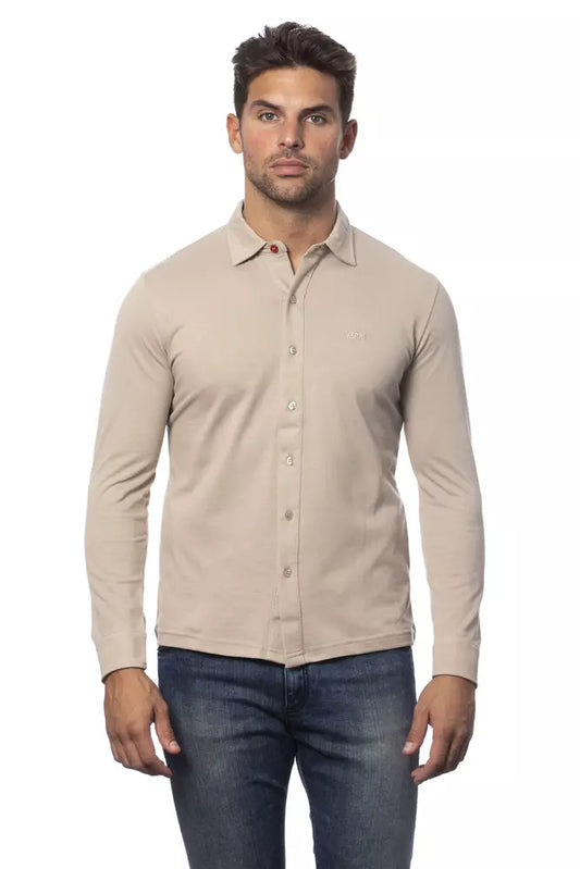 Verri Beige Cotton Men's Shirt