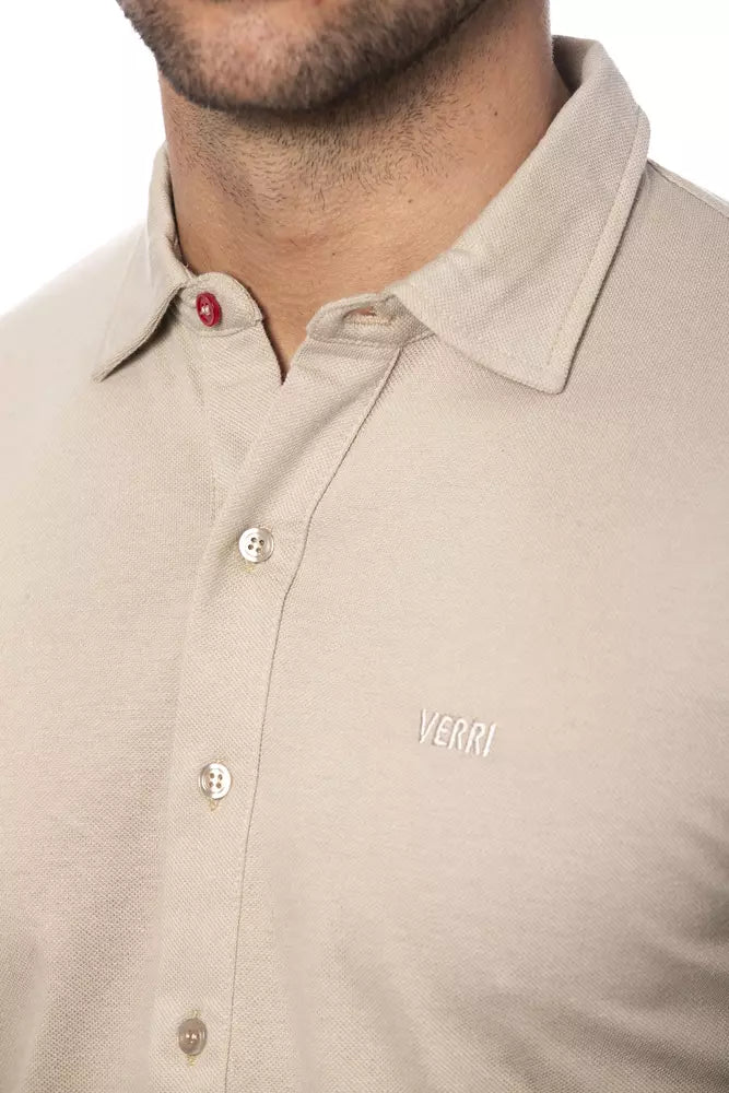 Verri Beige Cotton Men's Shirt