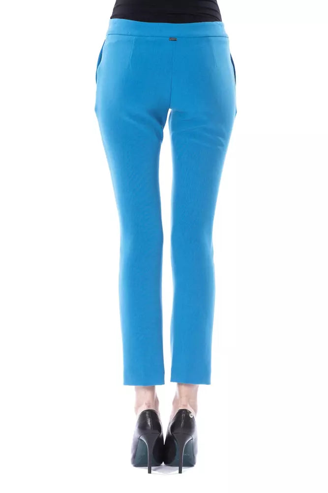 BYBLOS Light Blue Polyester Women's Pants