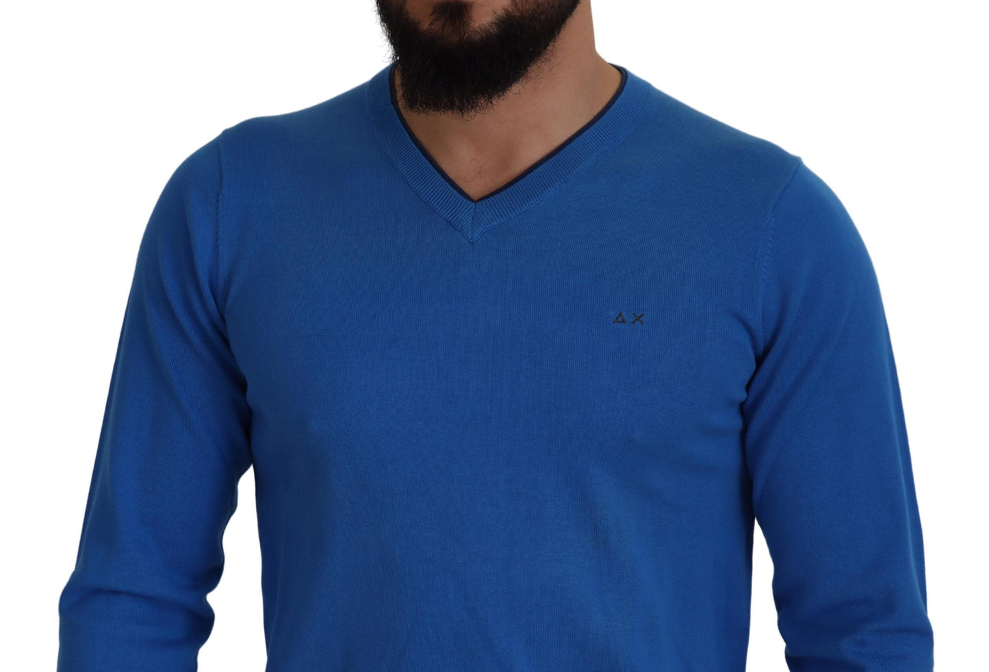 Sun68 Schicker blauer Pullover aus Baumwolle