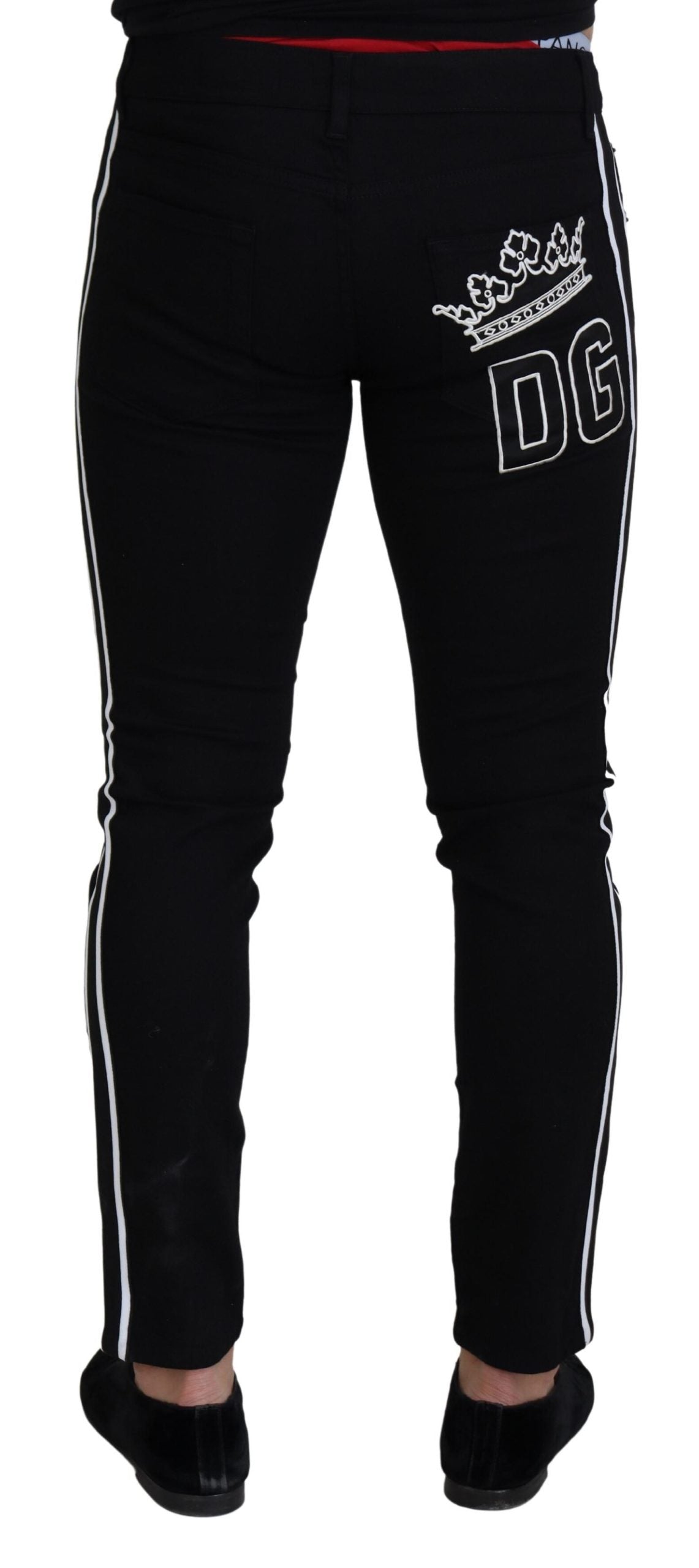 Dolce &amp; Gabbana Elegant Black Slim Fit Denim Pants