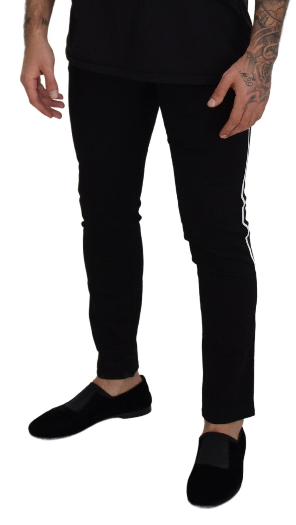 Dolce &amp; Gabbana Elegant Black Slim Fit Denim Pants