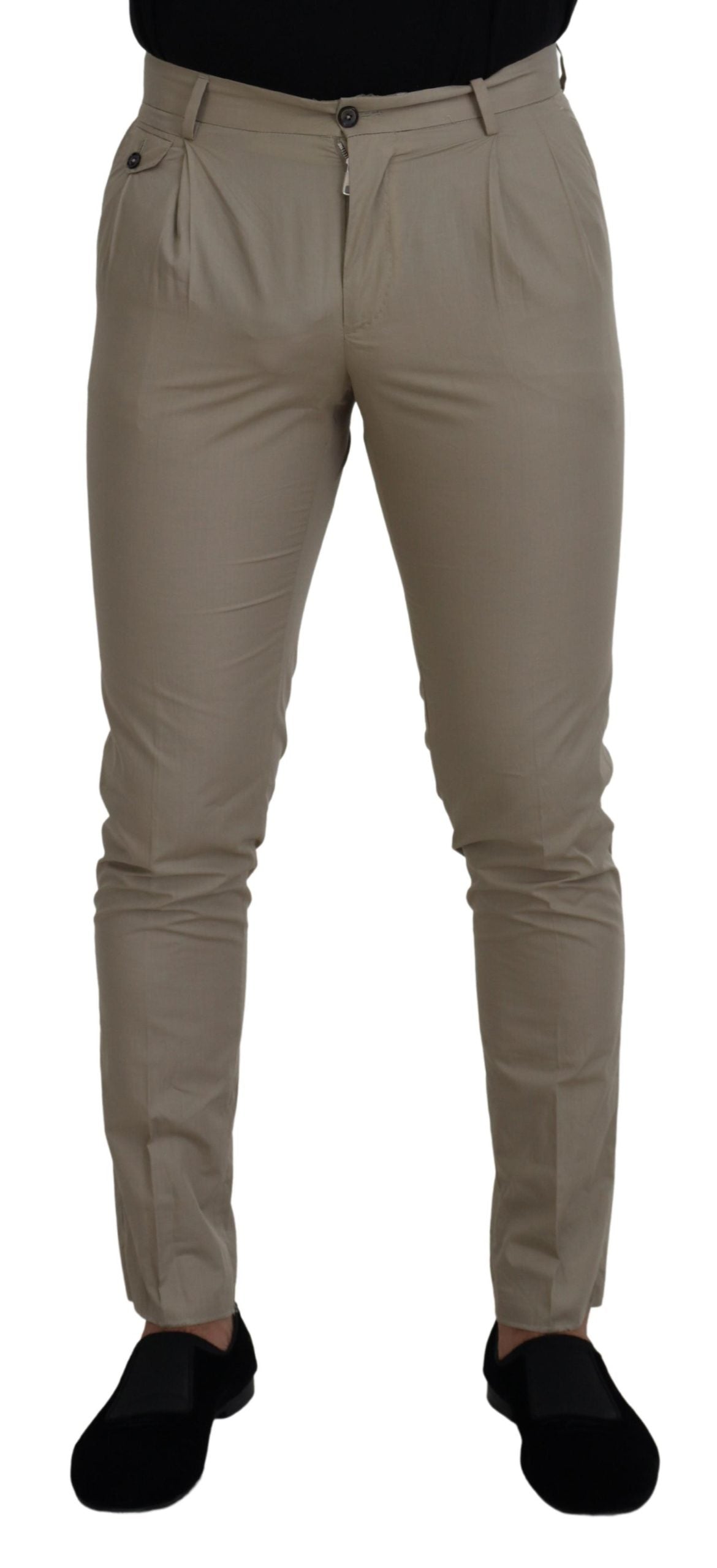 Dolce &amp; Gabbana Stunning Italian Cotton Trousers in Beige