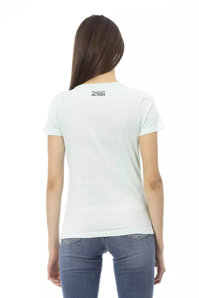 Trussardi Action Light Blue Cotton Top for Women