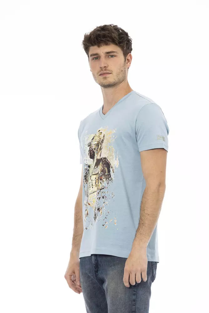 Trussardi Action Hellblaues Baumwolle Herren T-Shirt