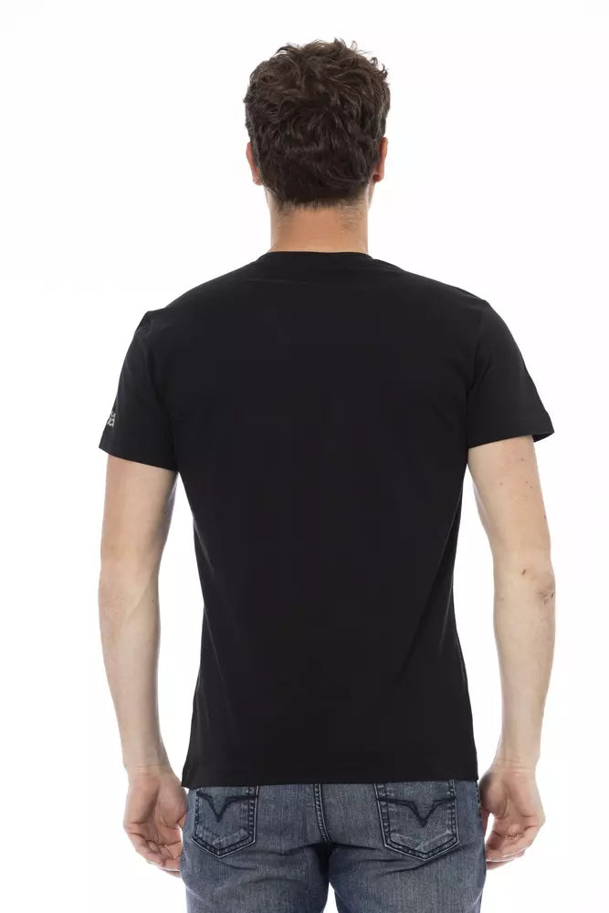 Trussardi Action Schwarzes Baumwolle Männer T-Shirt