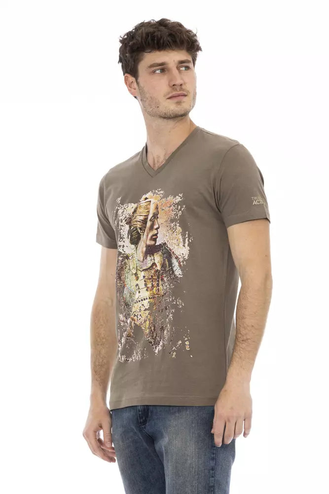 Trussardi Action Braunes Baumwoll-T-Shirt für Männer