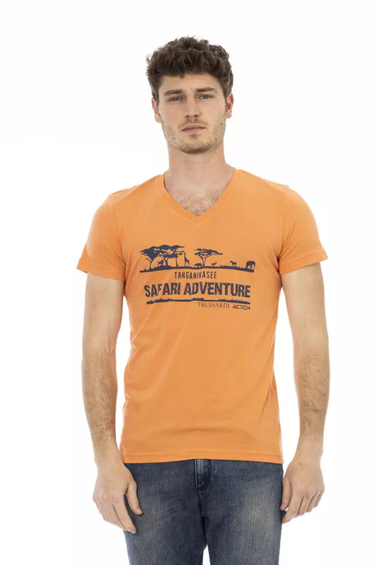 Trussardi Action Orange Baumwolle Männer T-Shirt