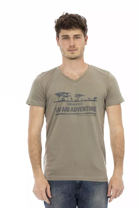 Trussardi Action Braunes Baumwoll-T-Shirt für Männer