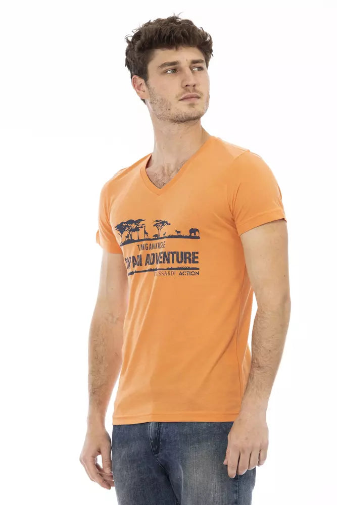 Trussardi Action Orange Baumwolle Männer T-Shirt