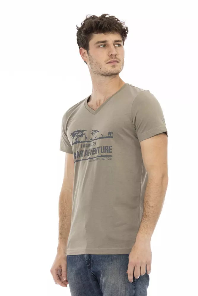 Trussardi Action Braunes Baumwoll-T-Shirt für Männer