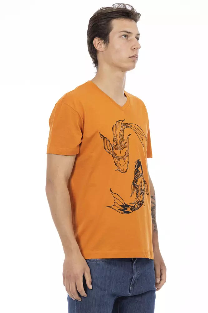 Trussardi Action Orange Baumwolle Männer T-Shirt