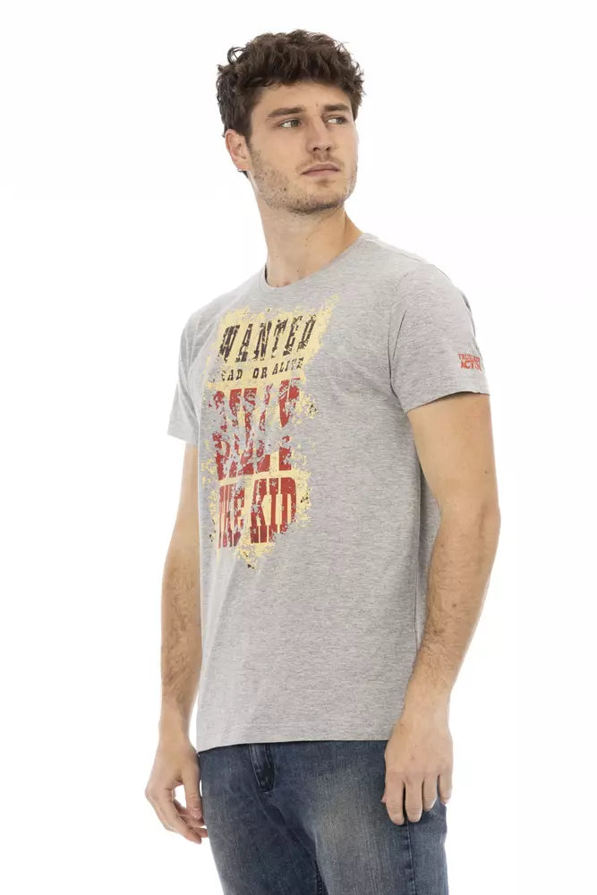 Trussardi Action Graues Baumwolle Männer T-Shirt